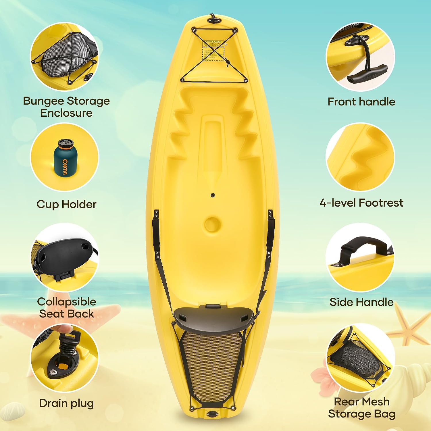 Kajak met peddel 6,5 FT recrea - Fishing Kayak Paddle recensie en prijs